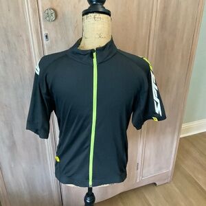 Mavic Full Zip Bicycle Jersey estimated Size Large yellow Black.
